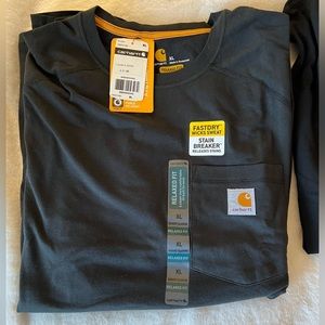 Carhartt FastDry Relaxed Fit Short Sleeve Navy Blue Shirt Size XL